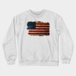 united states flag distressed Crewneck Sweatshirt